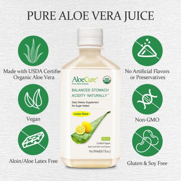 Jugo aloe vera AloeCure 6 botellas sabor limón 16.7oz