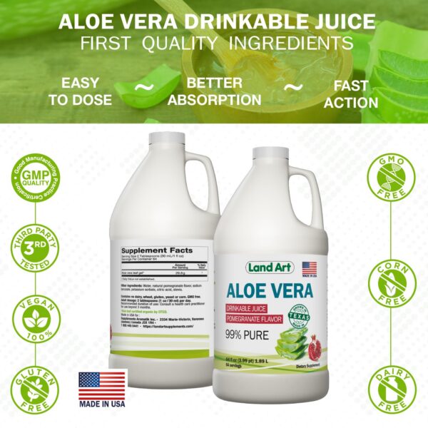 Producto combinado jugo Aloe Vera y clorofila Land Art