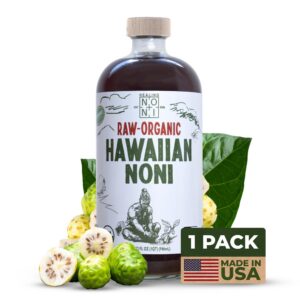 Jugo espumoso orgánico RAW Healing Noni botella vidrio