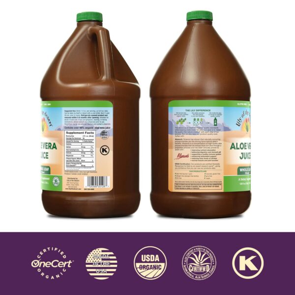 Jugo filtrado de aloe vera orgánico Lily of the Desert saludable y natural