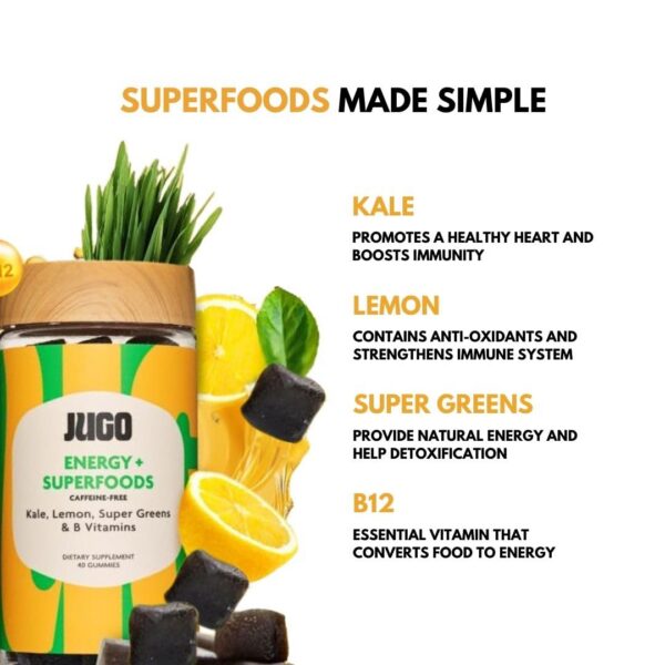 Jugo frasco gummies superfood energéticas suplemento saludable
