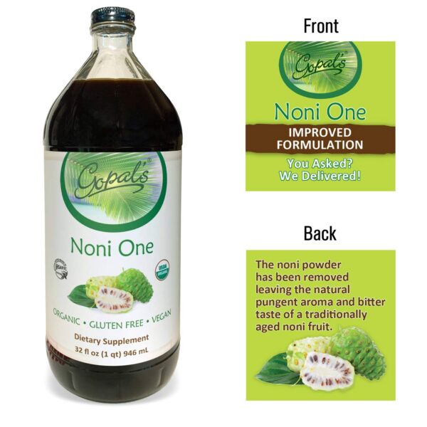 Jugo de fruta de Noni orgánico en botella grande