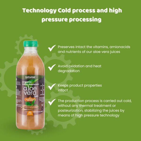 Jugo natural de aloe vera sin aditivos artificiale,s puro y refrescante