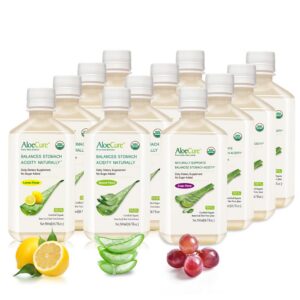 Jugo AloeCure orgánico sabor uva en botella de 500ml