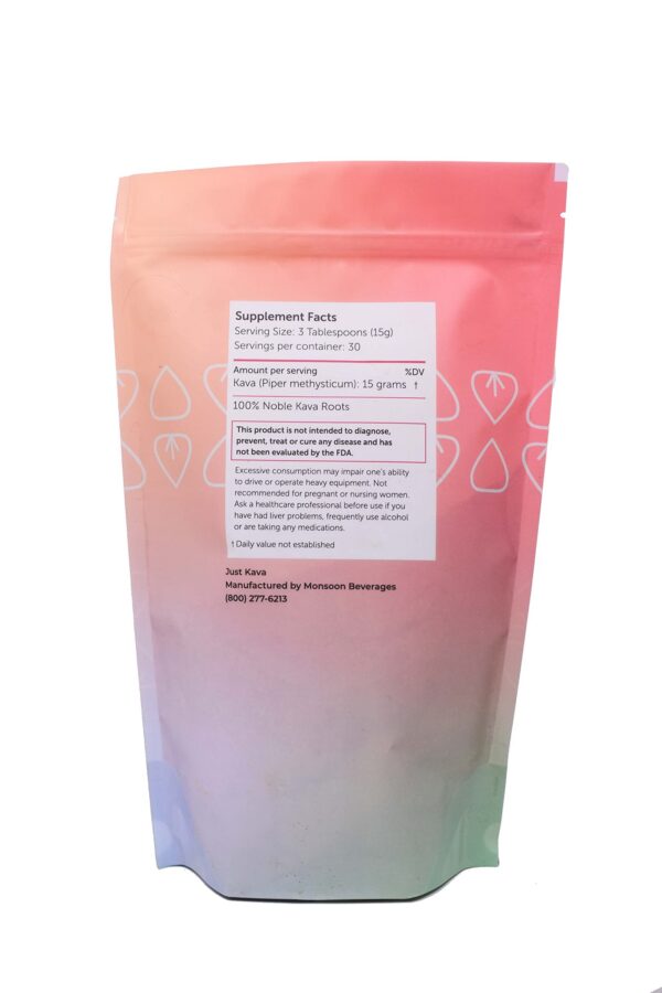 Detalle etiqueta Just Kava Fiji suplemento natural
