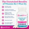 Just Thrive cápsulas vegetales vitamina k2-7 plus d3 envase frontal