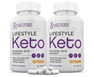 Frente del envase Justified Laboratories Lifestyle Keto Pills