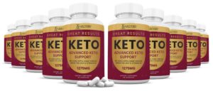 Frasco de cápsulas Justified Keto ACV frasco