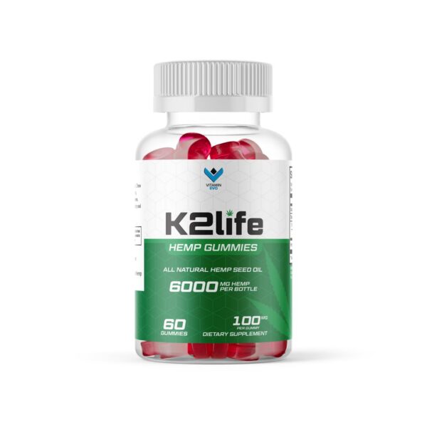 Etiqueta lateral de K2Life Hemp Gummies