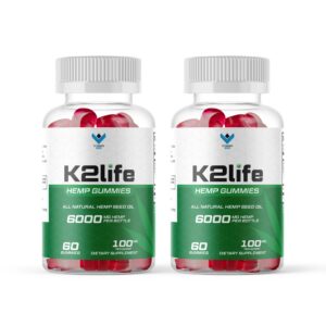 K2Life Hemp Gummies frente del empaque