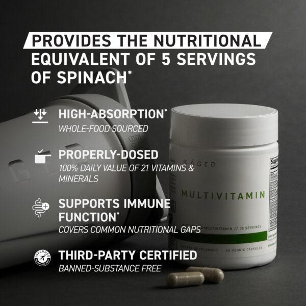 Kaged multivitamínico información nutricional y detalles