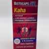 Kaha Bistocaps SR frasco y etiqueta azul y rojo