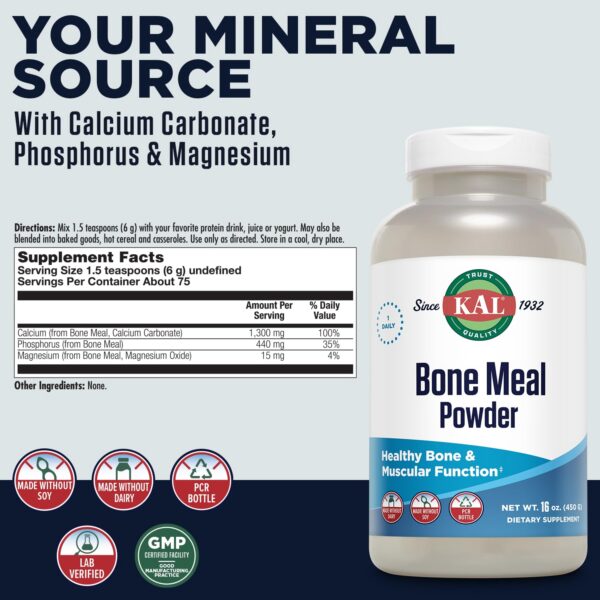 Etiqueta de KAL Bone Meal Powder