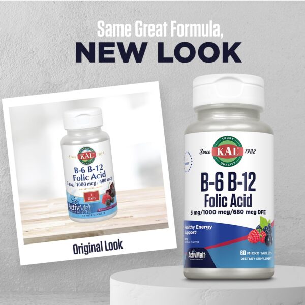 KAL botella con 60 microtabletas ActivMelt sabor berries