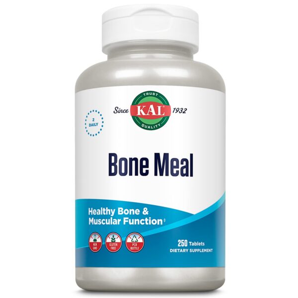 Frontal del frasco KAL Bone Meal Tabletas