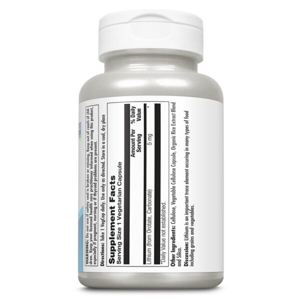 Cápsulas VegCaps de litio orotate 5 mg