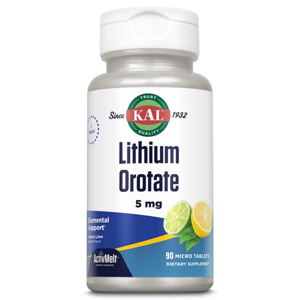 Frente de KAL Lithium Orotate ActivMelt 5 mg
