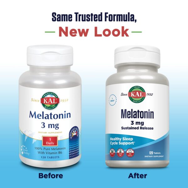 Version 1.0.0 KAL melatonina 3mg envase frontal suplemento sueño vegano