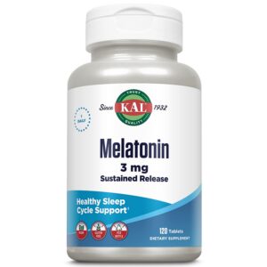 KAL melatonina 3mg tabletas liberacion prolongada suplemento para dormir