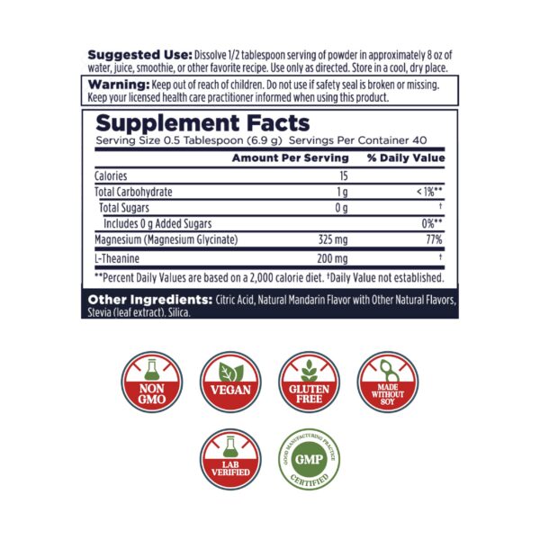 Etiqueta frontal de KAL Mood Magnesium Powder