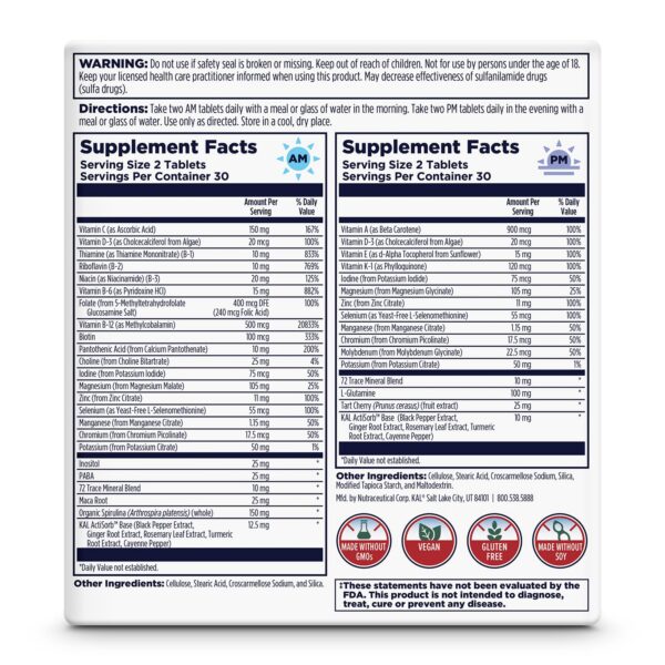 Etiqueta del producto KAL AM/PM