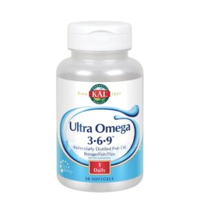Frontal de etiqueta KAL Omega 3-6-9 Softgels