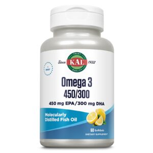 Botella KAL Omega 3 1280 mg sabor limón 60 cápsulas