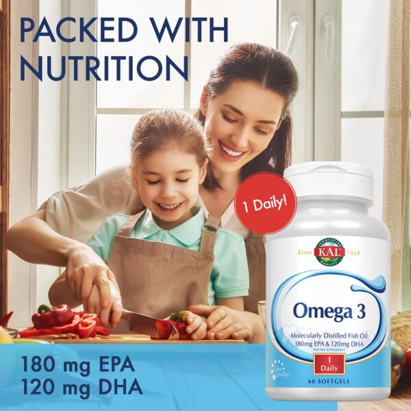 Frasco de Omega 3 KAL con etiqueta
