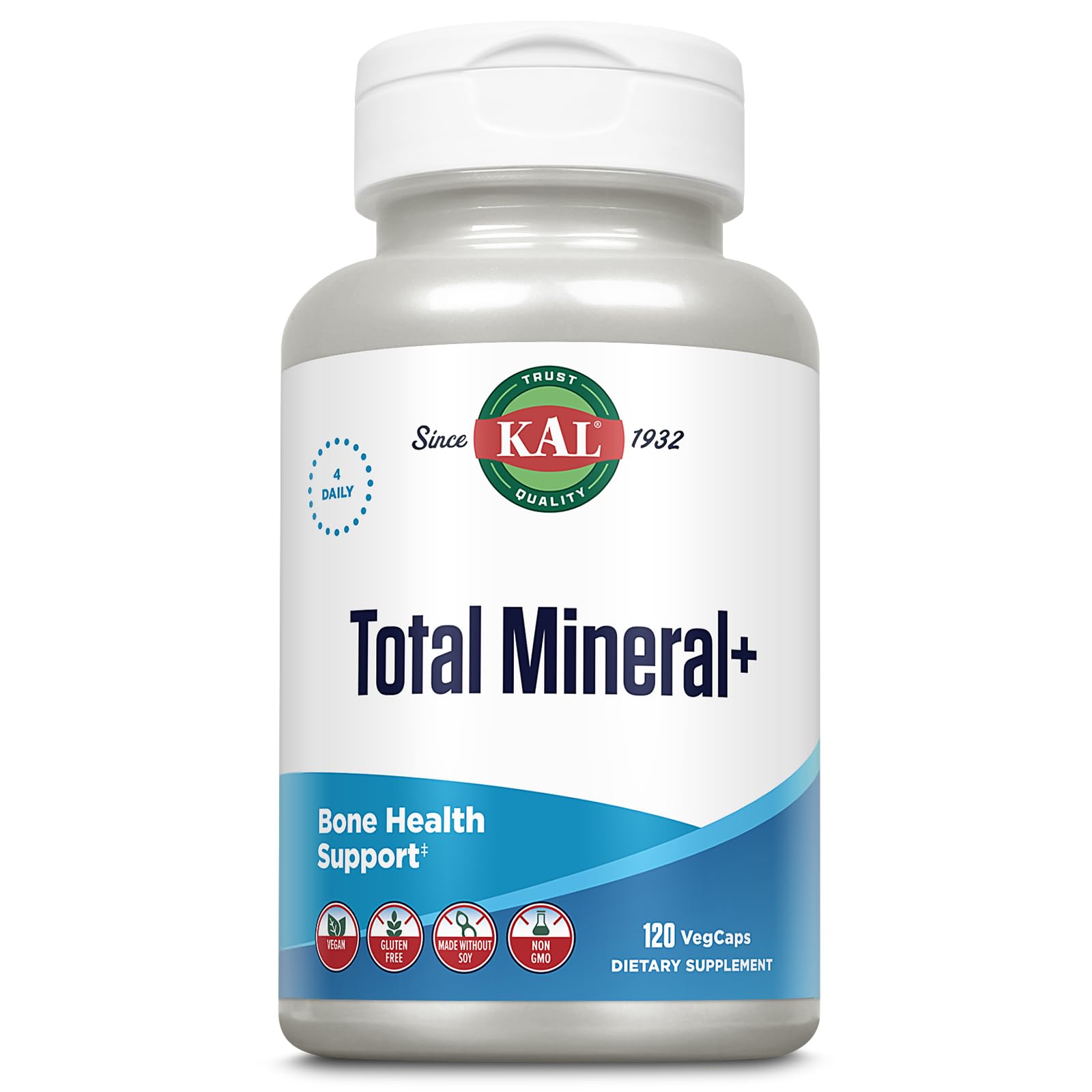KAL Total Mineral Plus Cápsulas, 120 cápsulas vegano, sin ogm, sin gluten