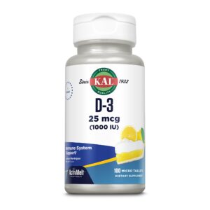 KAL vitamina d3 1000 ui tabletas micro activmelt sabor limón caja
