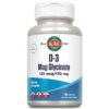 Frasco de KAL Vitamina D3 y Magnesio Glycinate