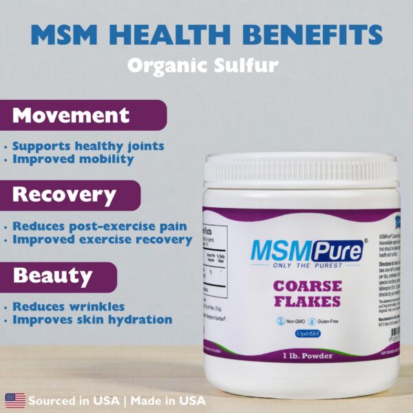 Etiqueta MSMPure en frasco