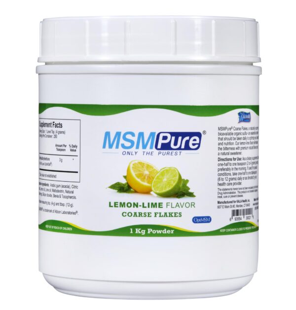 Version 1.0.0 Frasco de KALA HEALTH MSMPure con sabor limón-lima