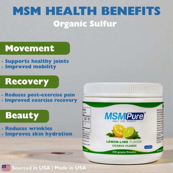 Vista lateral del frasco Kala Health MSMPure