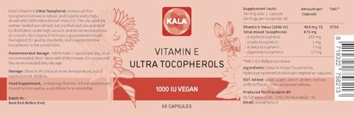 Frasco de vitamina E tocopherol Kala 450mg alta dosis
