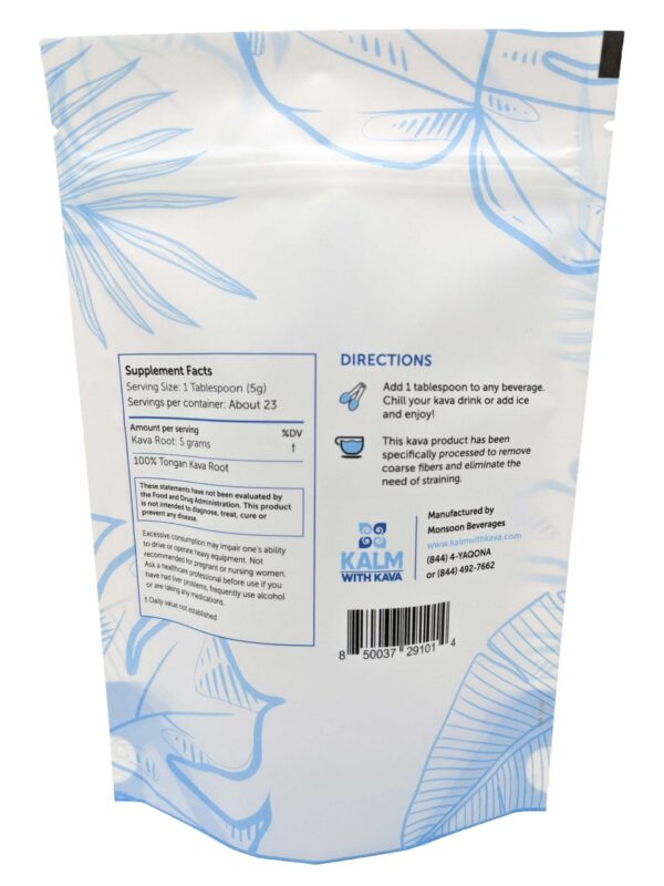 Version 1.0.0 Bolsa de kava micronizado Kalm Kava Pouni Ono 4 oz
