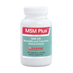 Version 1.0.0 Frasco de Karuna MSM Plus con etiqueta