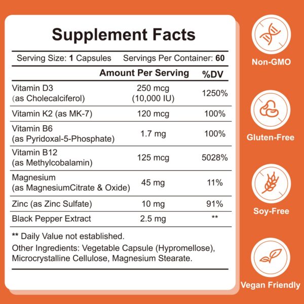 Etiqueta y gotero de Kasandrinos D3+K2