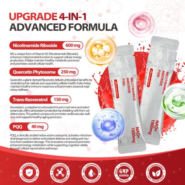 Sobres líquidos de NAD+ para consumo diario