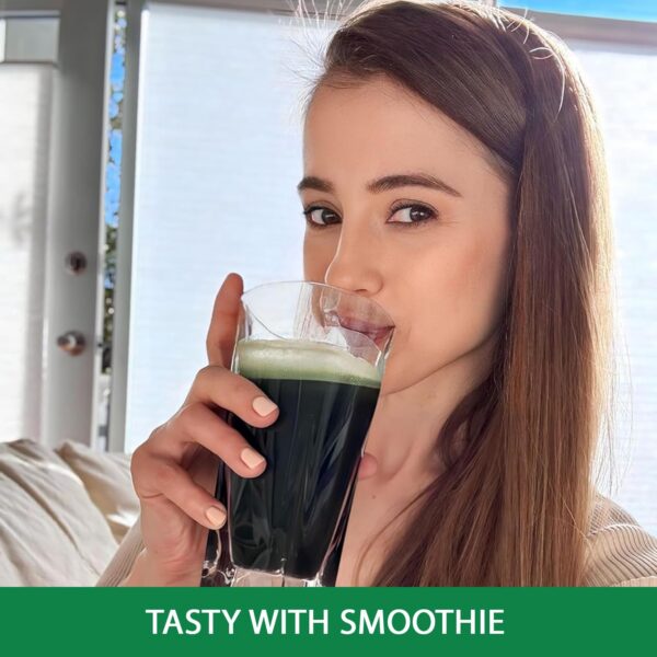 Etiqueta USDA Organic en frasco de espirulina