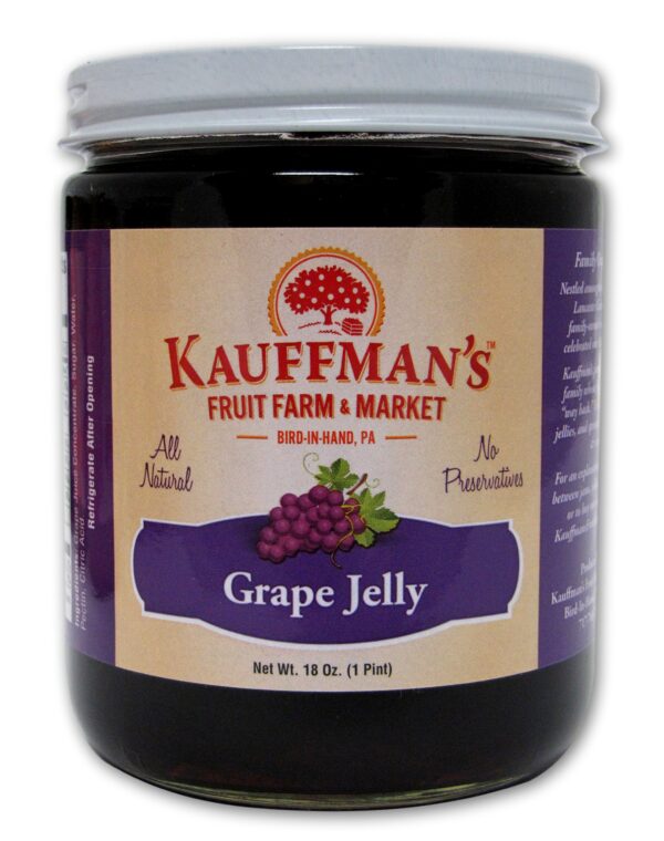 Kauffman's Fruit Farm jalea de uva natural en frasco