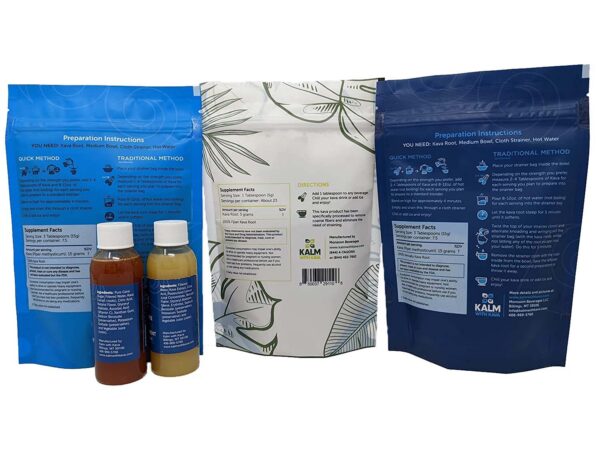 Version 1.0.0 Kava tradicional en empaque con concentrados de jugo para cócteles