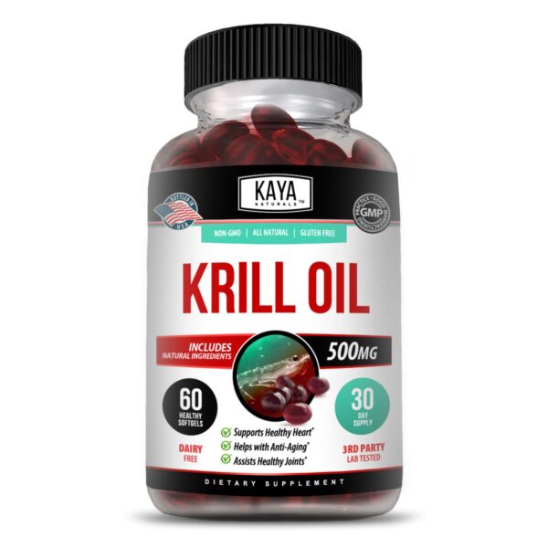 Frente del empaque Kaya Naturals Krill Oil 500 mg