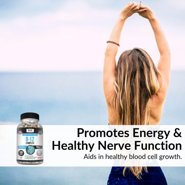 Etiqueta lateral Kaya Naturals B-12 Complex