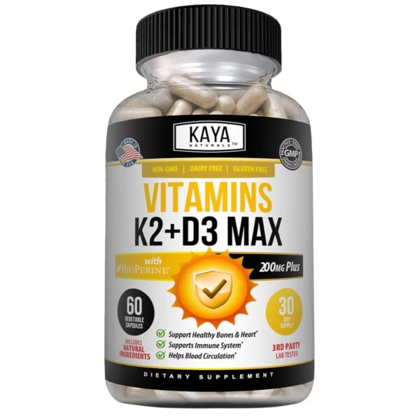 Kaya Naturals cápsulas vitaminas K2 y D3 5000 IU