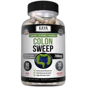 Kaya Naturals Colon Sweep frasco de 60 cápsulas suplementarias para limpieza de colon