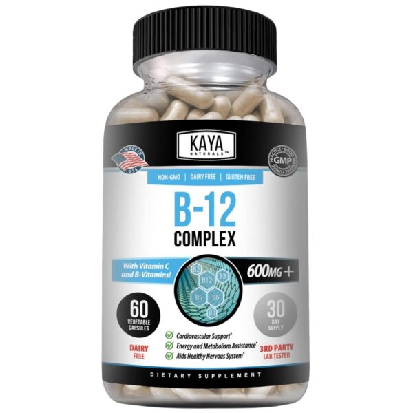 Kaya Naturals Complejo B-12 suplemento multivitamínico botella