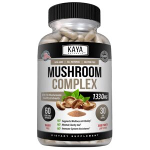 Kaya Naturals complejo de hongos 10 tipos 60 cápsulas paquete