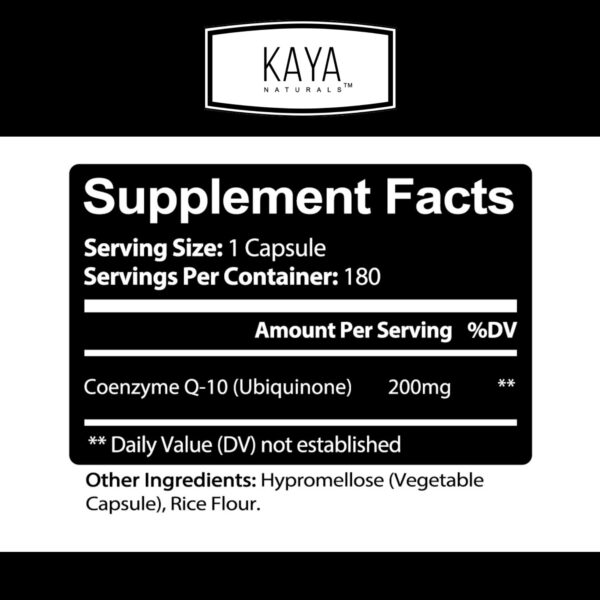 Version 1.0.0 Detalle de etiqueta Kaya Naturals CoQ10