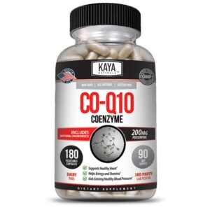 Frasco Kaya Naturals CoQ10 200 mg cápsulas vegetales